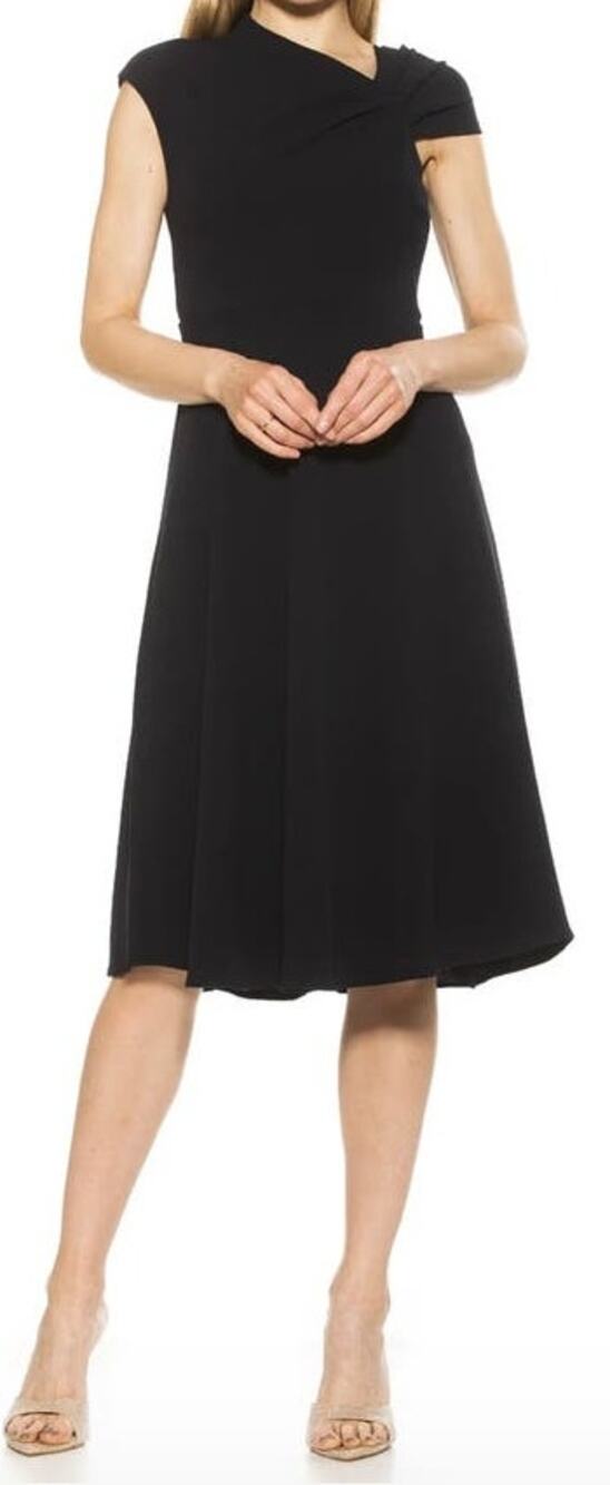 Alexia Admor dress Mariah Asymmetric cap sleeve fit flare X-Small XS